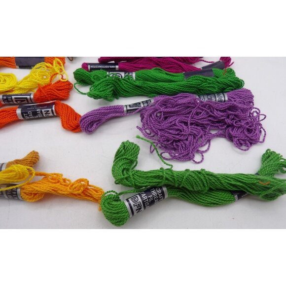 24 Skeins DMC Craft Thread 100% Cotton 15 Colors Assorted Embroidery Yarn - Picture 7 of 7